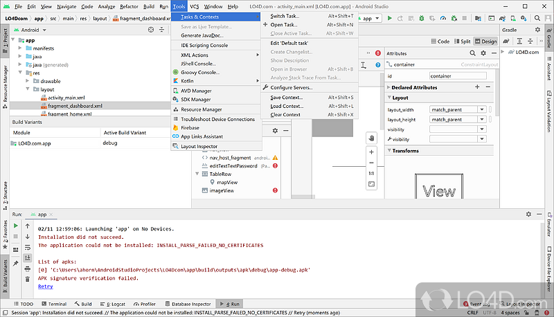 Integrated development environment - Screenshot of Android Studio