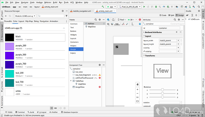 Visually appealing, customizable interface, and assisted coding - Screenshot of Android Studio