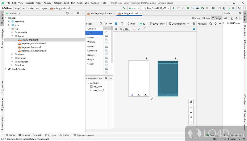 Development environment that allows programmers to write, debug, test - Screenshot of Android Studio