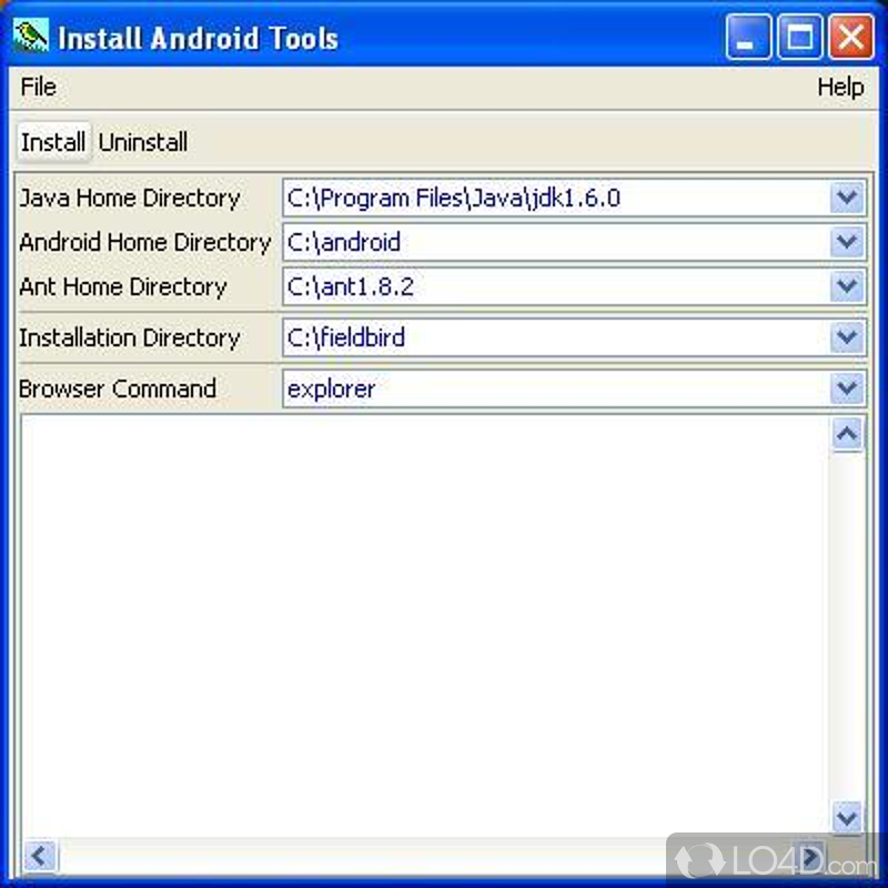 Android Tools: User interface - Screenshot of Android Tools