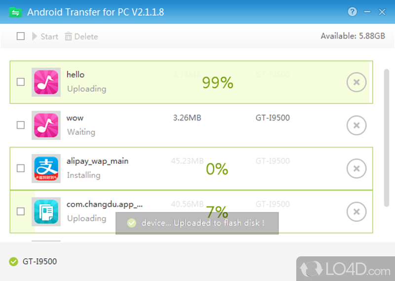 Drag the file you want to transfer or install - Screenshot of Android Transfer for PC