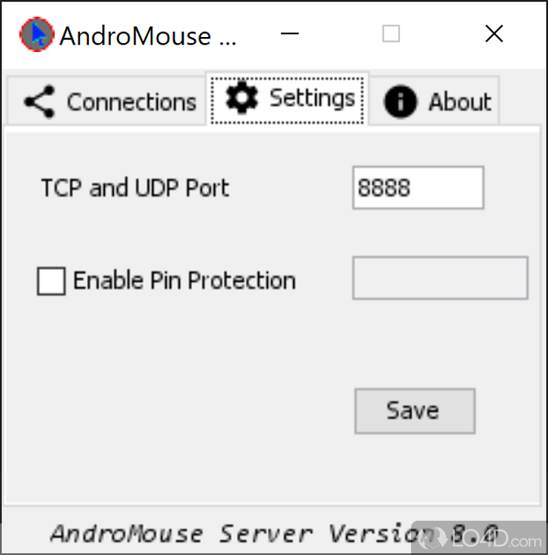 Straightforward installation and pairing process - Screenshot of AndroMouse Server