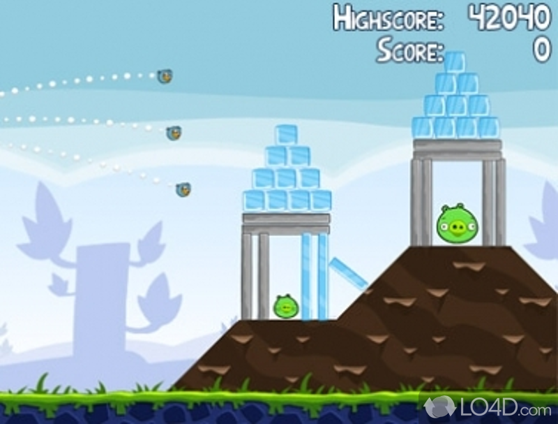 Hit the maximum number of pigs with the minimum number of birds - Screenshot of Angry Birds