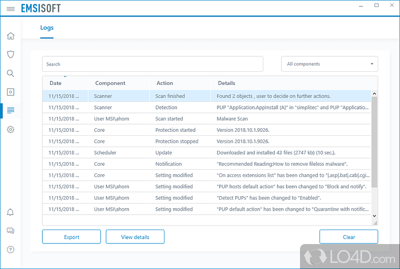 Emsisoft Anti-Malware: Clean - Screenshot of Emsisoft Anti-Malware