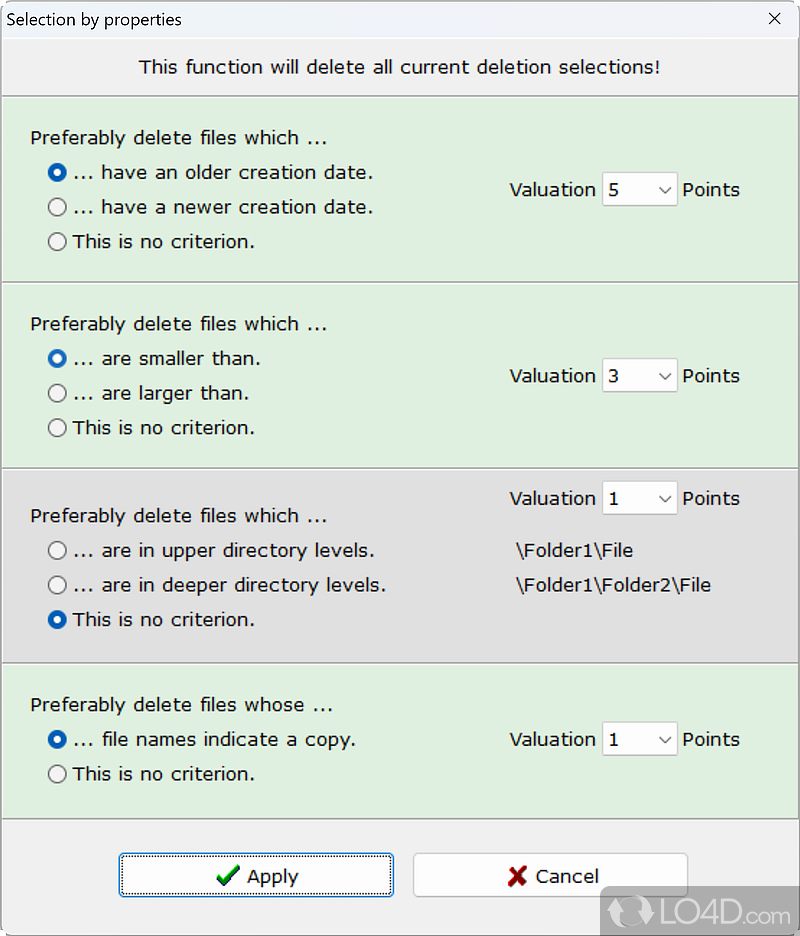 Thoroughly configure the scan process - Screenshot of Anti-Twin