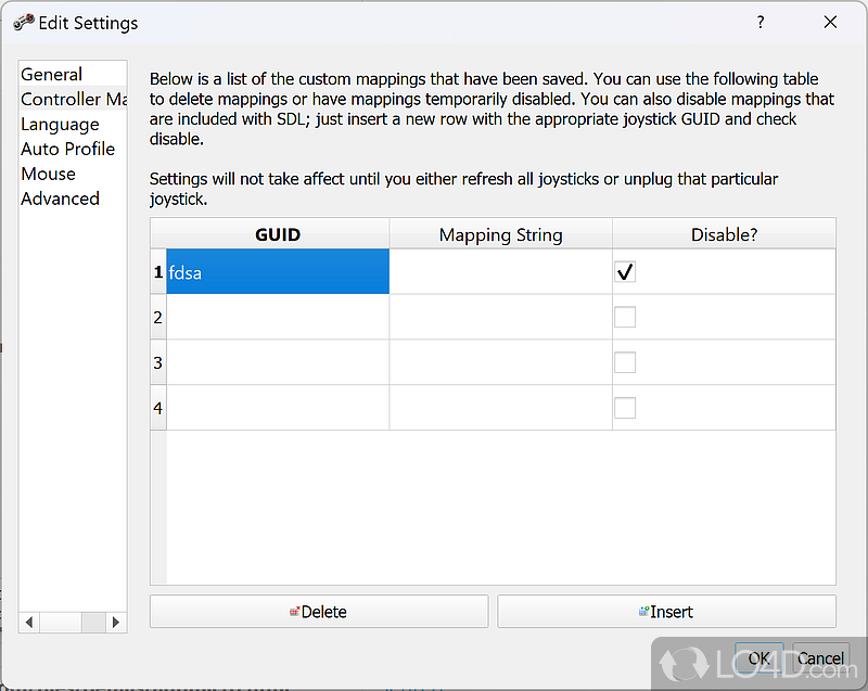 A handy tool for remapping standard keys to gamepads - Screenshot of AntiMicro