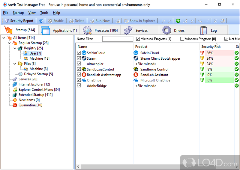 More control over Windows - Screenshot of AnVir Task Manager Free