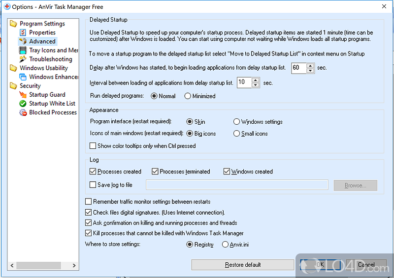 Task manager replacement by Antivirus company AnVir - Screenshot of AnVir Task Manager Free