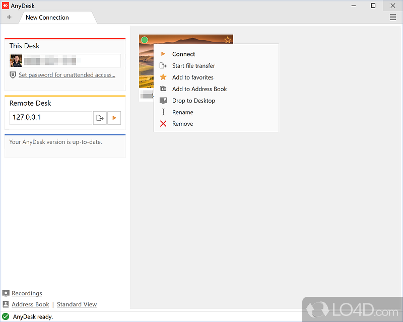Straightforward and intuitive looks - Screenshot of AnyDesk