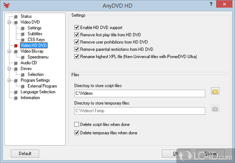 Free your DVDs from copy protection and regional settings - Screenshot of AnyDVD HD