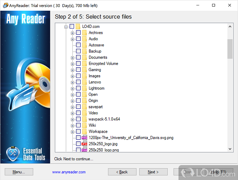 Copy corrupt data from any type of disk - Screenshot of AnyReader