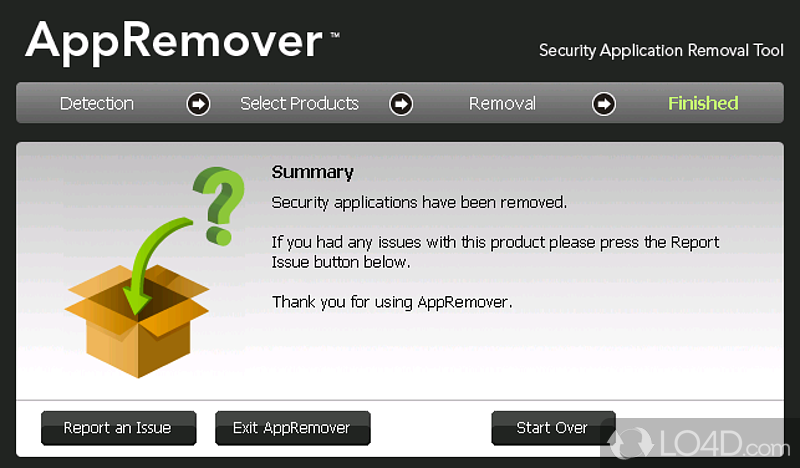 Scanning and cleaning tools - Screenshot of AppRemover