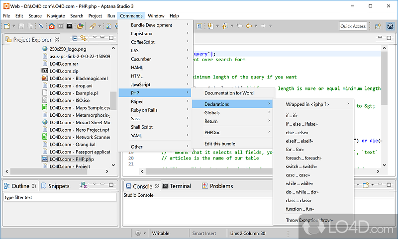 Aptana Studio screenshot