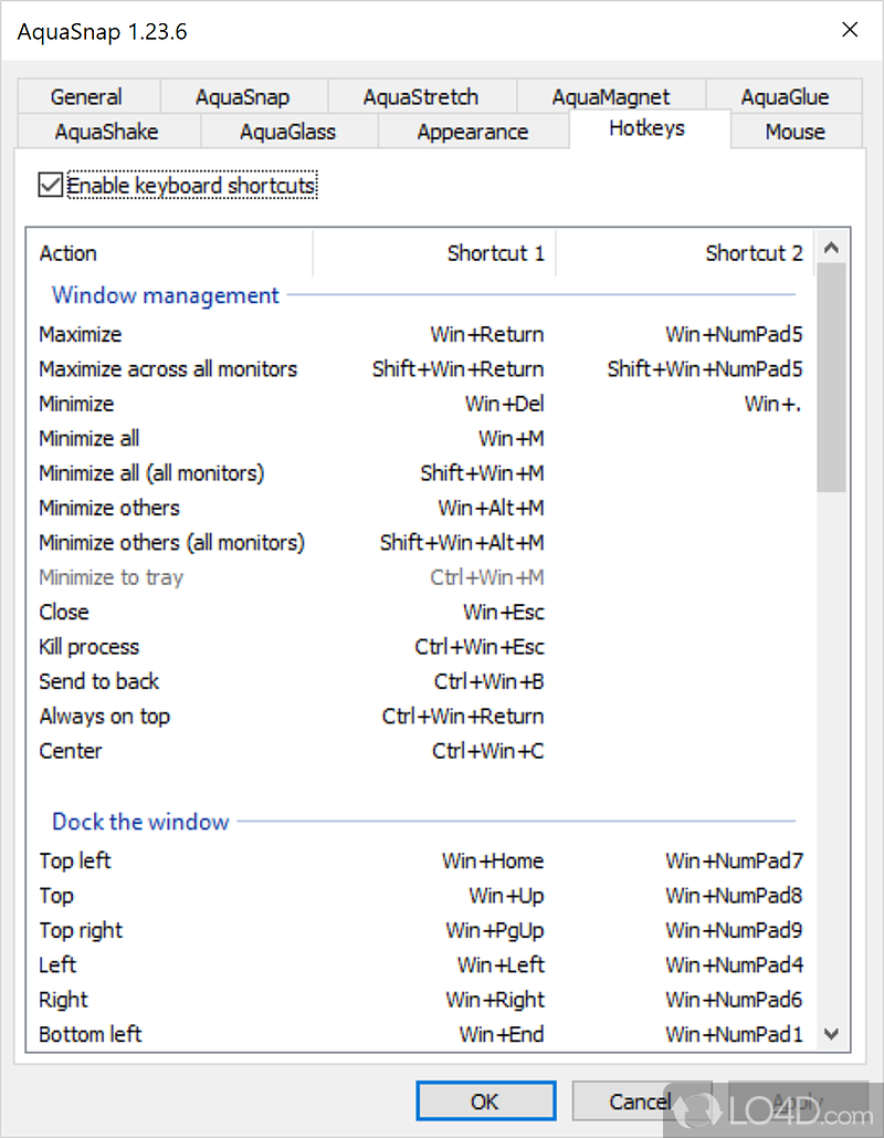 AquaSnap: Window docking - Screenshot of AquaSnap