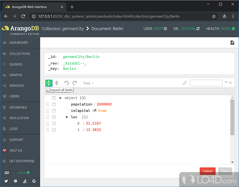 ArangoDB screenshot