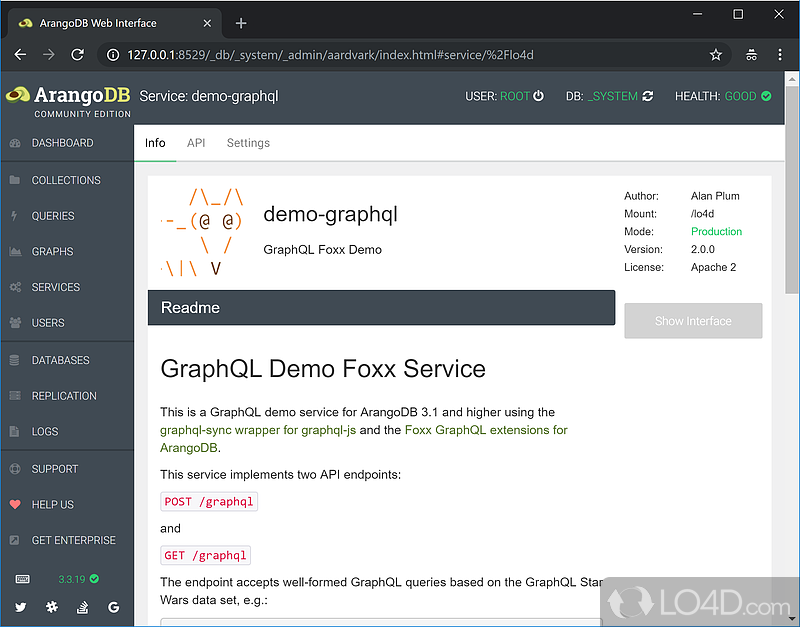 ArangoDB screenshot