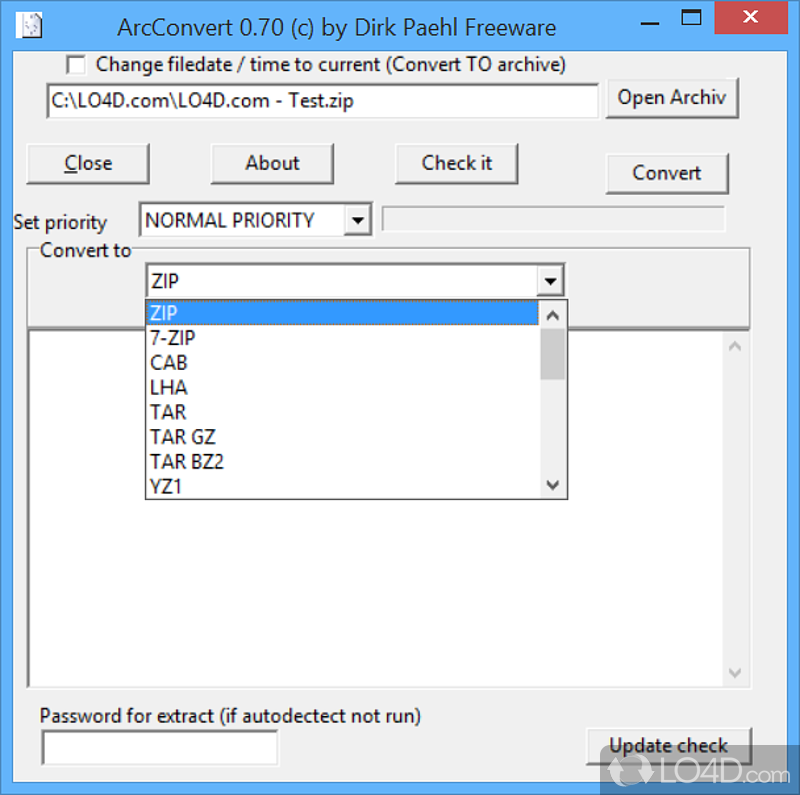 Easy deployment on your disk drive - Screenshot of ArcConvert