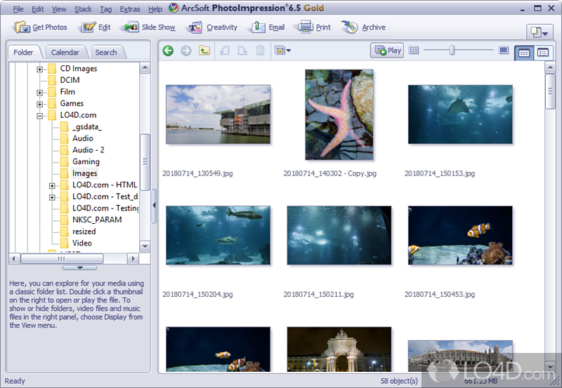 Complete image editing software solution that comes with a variety of templates - Screenshot of ArcSoft PhotoImpression