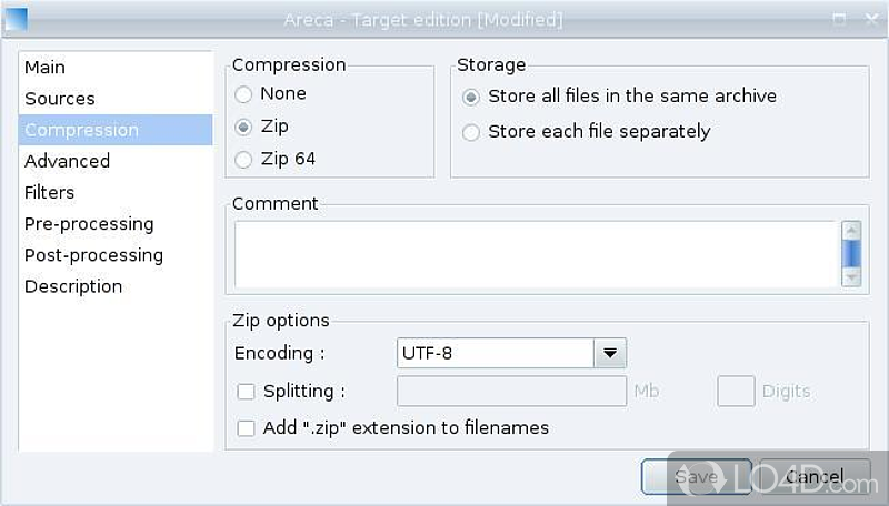 Backup specific folders - Screenshot of Areca Backup