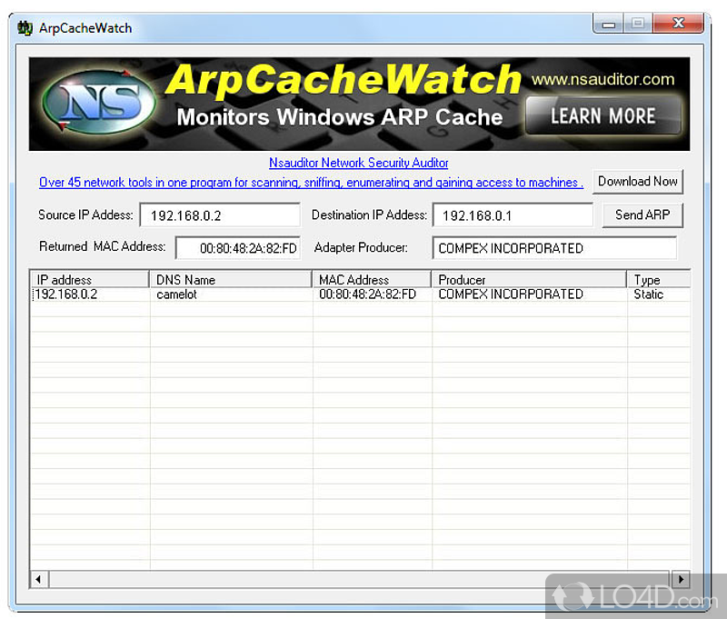 Arpwatch. Net Adapter Repair Clear ARP cache.