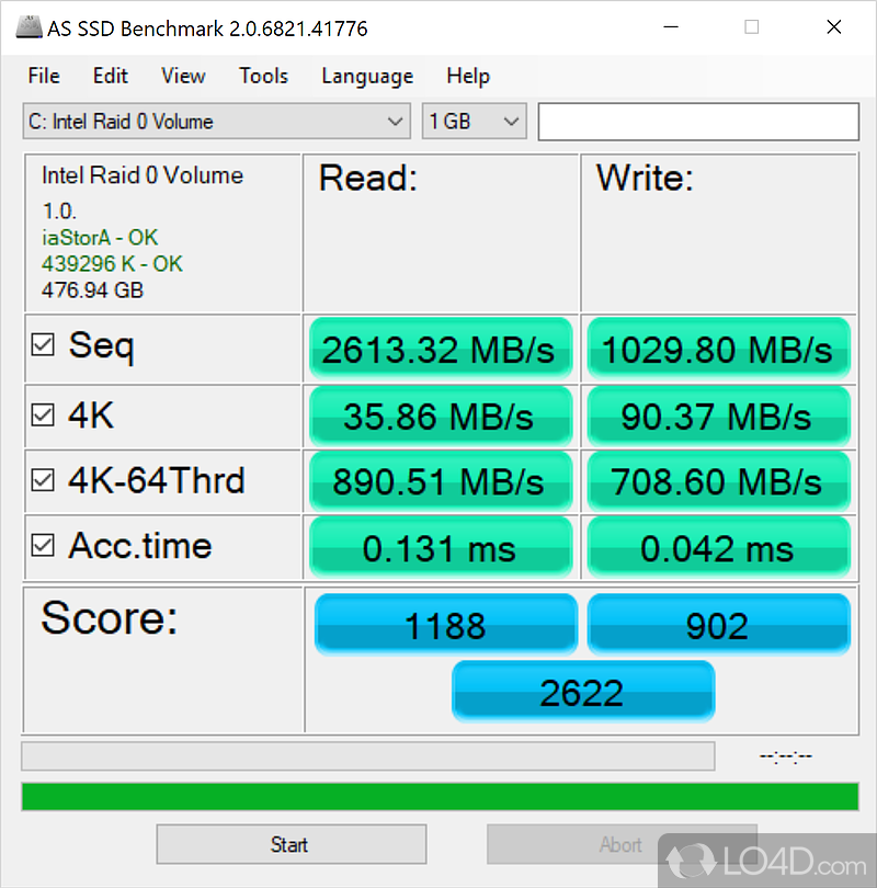 Incredibly but powerful software solution meant to test the condition of Solid State Drive in order to detect possible issues - Screenshot of AS SSD Benchmark