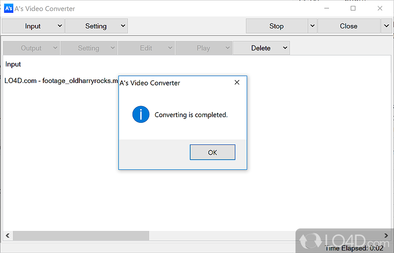 A's Video Converter: User interface - Screenshot of A's Video Converter