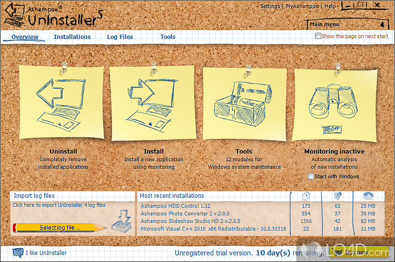 Full-fledged disk space cleaner - Screenshot of Ashampoo Uninstaller