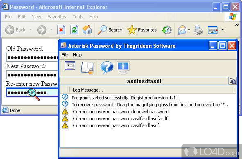 Recover hidden passwords stored on the system with great ease - Screenshot of Asterisk Password