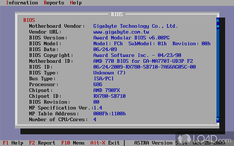 Advanced System Information Tool: User interface - Screenshot of Advanced System Information Tool
