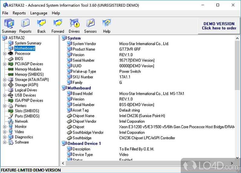 Fully analyze your system - Screenshot of ASTRA32 - Advanced System Information Tool