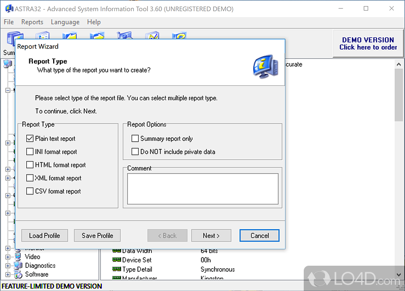 ASTRA32 - Advanced System Information Tool: User interface - Screenshot of ASTRA32 - Advanced System Information Tool