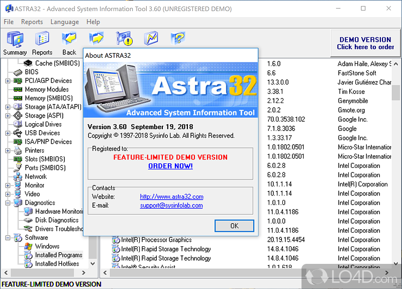 ASTRA32 - Advanced System Information Tool screenshot