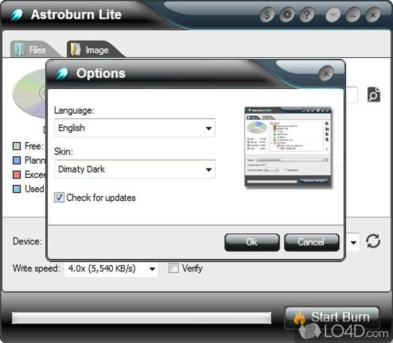 Burning, grabbing and mastering discs - Screenshot of Astroburn Lite