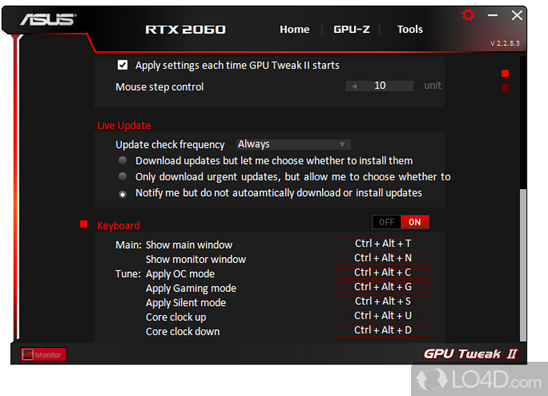 ASUS GPU Tweak II screenshot