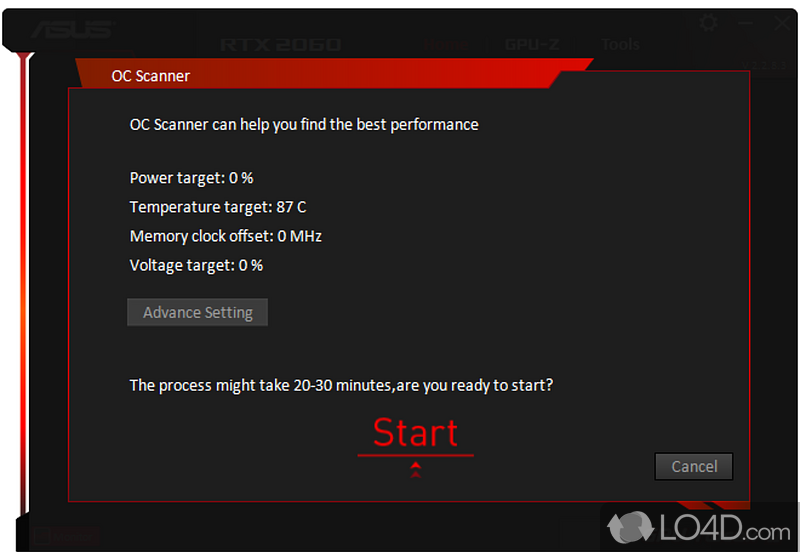 ASUS GPU Tweak II: User interface - Screenshot of ASUS GPU Tweak II