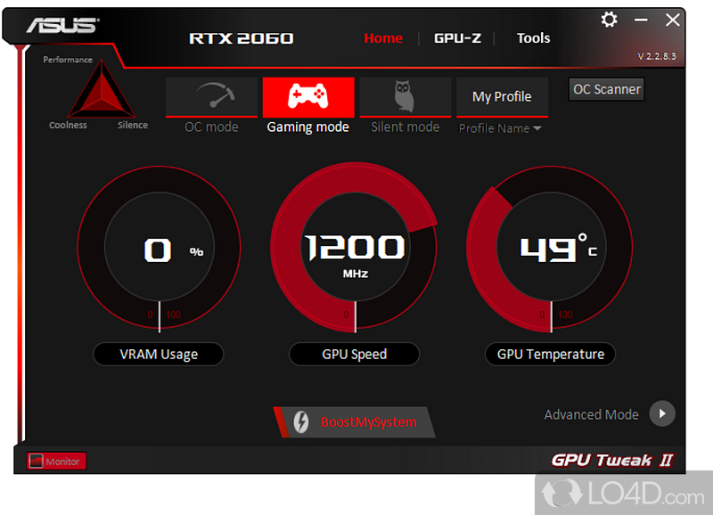 Hides a powerful set of tool with which enjoy the maximum performance out of video card - Screenshot of ASUS GPU Tweak II
