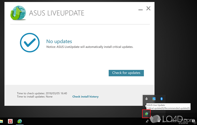 ASUS Live Update Utility: ASUS Live Update - Screenshot of ASUS Live Update Utility