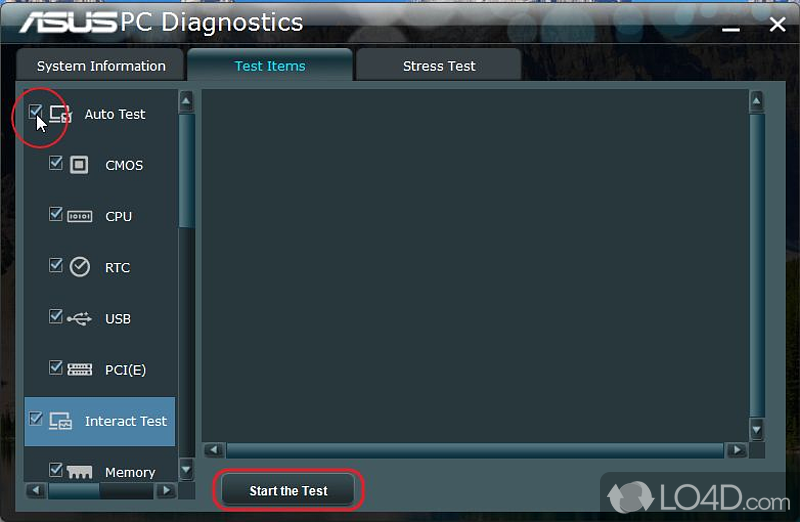 ASUS PC Diagnostics screenshot