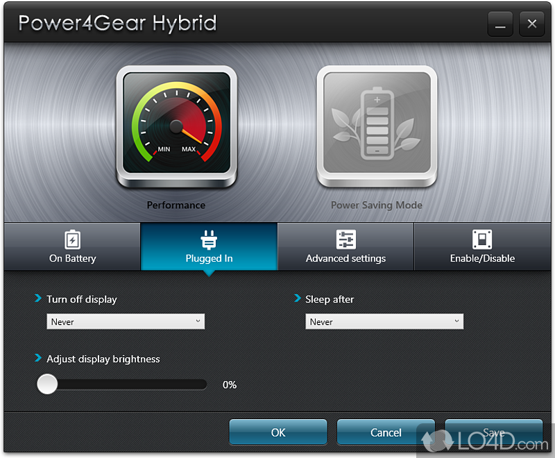 Manage and control the battery for laptop - Screenshot of ASUS Power4Gear Hybrid