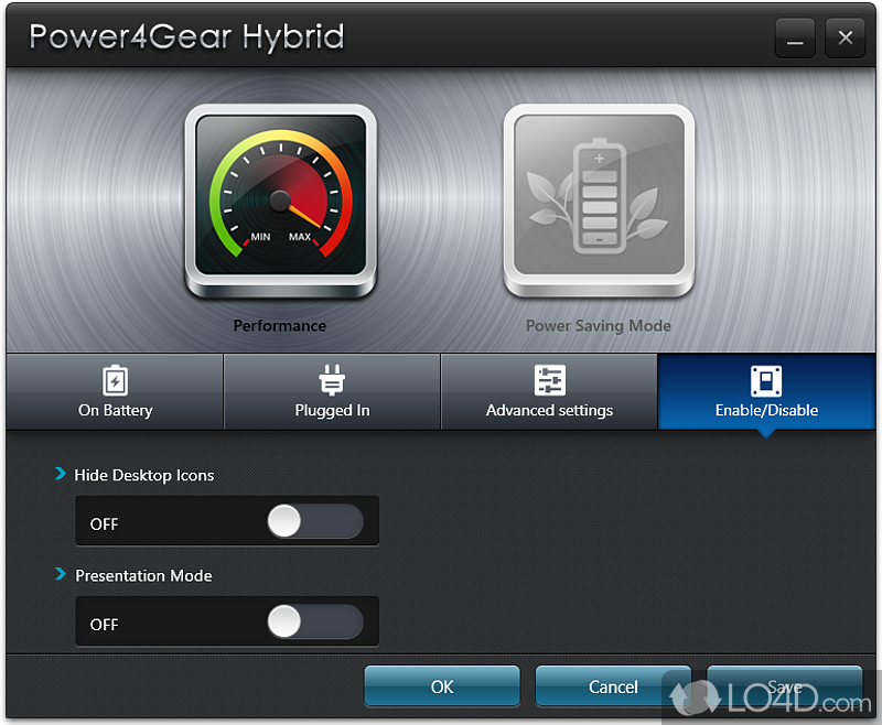 Provides power management utilities for owners of ASUS PCs - Screenshot of ASUS Power4Gear Hybrid