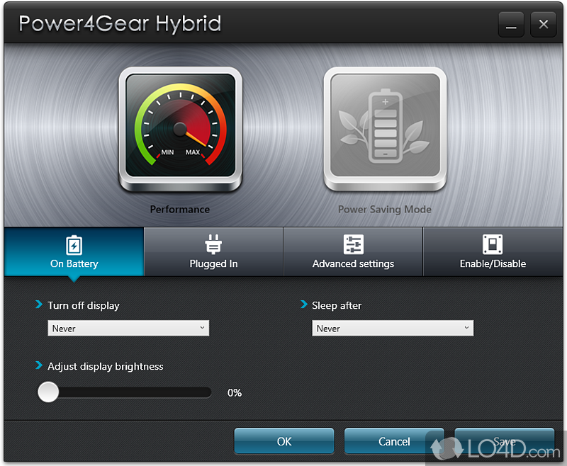 ASUS Power4Gear Hybrid: User interface - Screenshot of ASUS Power4Gear Hybrid