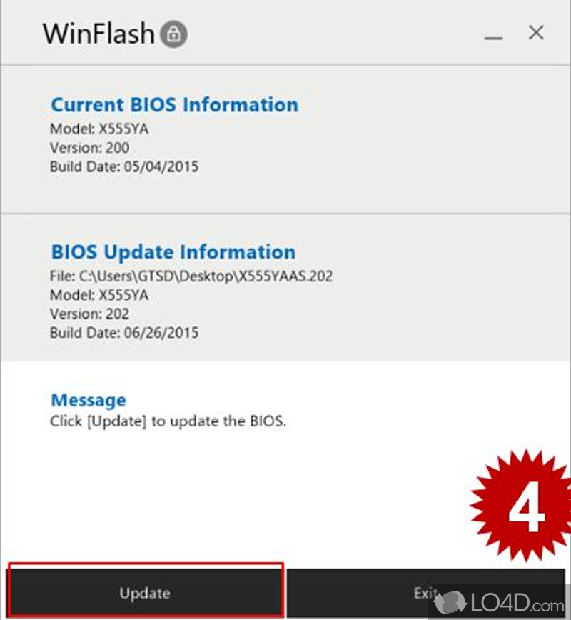 Official solution for flashing your ASUS computer's BIOS - Screenshot of ASUS WinFlash