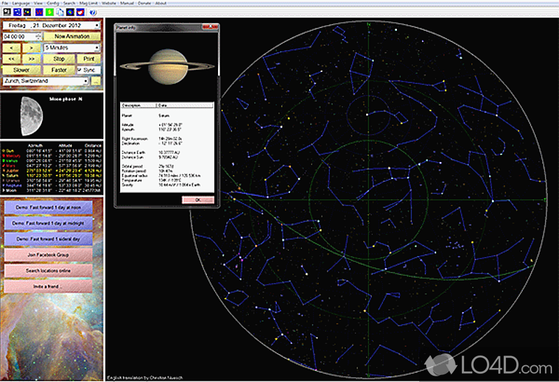 View planets and stars from Universe - Screenshot of Asynx Planetarium