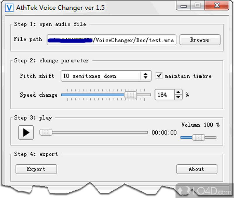 Free voice changer software for Windows - Screenshot of AthTek Free Voice Changer