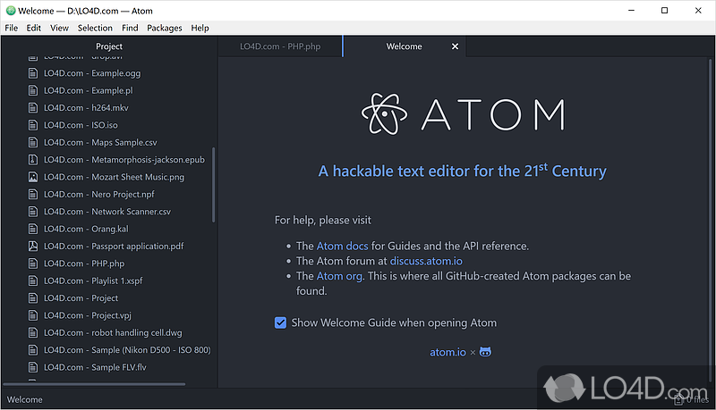 Powerful text editor - Screenshot of Atom Editor