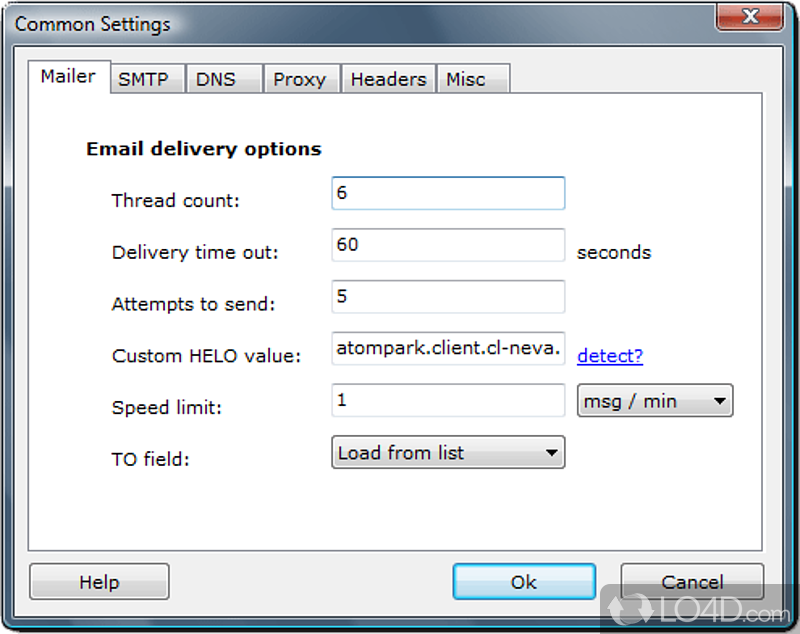 High-performance mass emailing software - Screenshot of Atomic Mail Sender