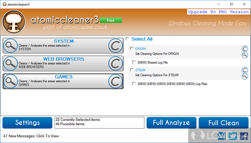 Straightforward application that can help you clean your computer - Screenshot of atomiccleaner3