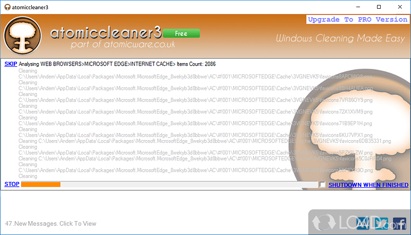 Delete obsolete files to improve the speed of PC - Screenshot of atomiccleaner3