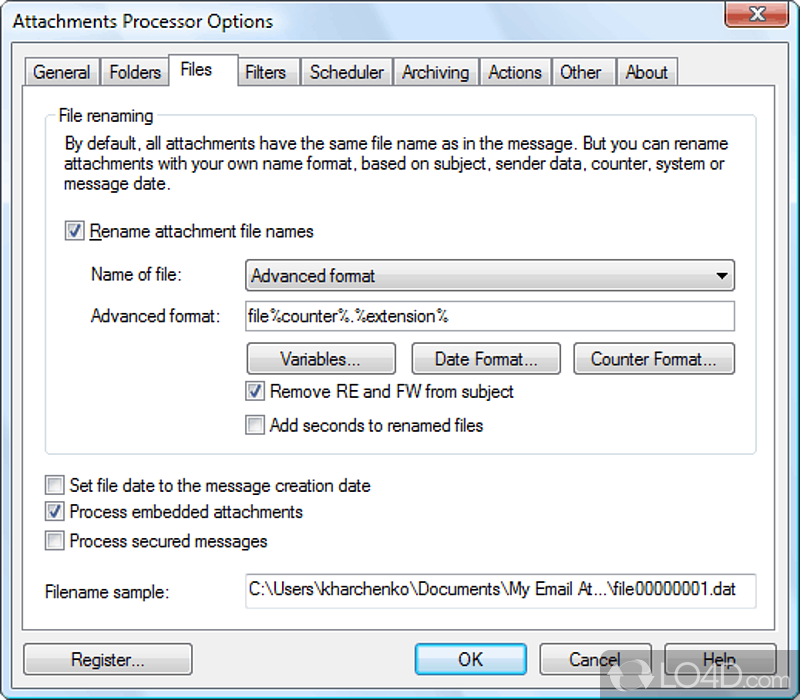 A seamlessly powerful email attachment extractor - Screenshot of Attachments Processor for Outlook