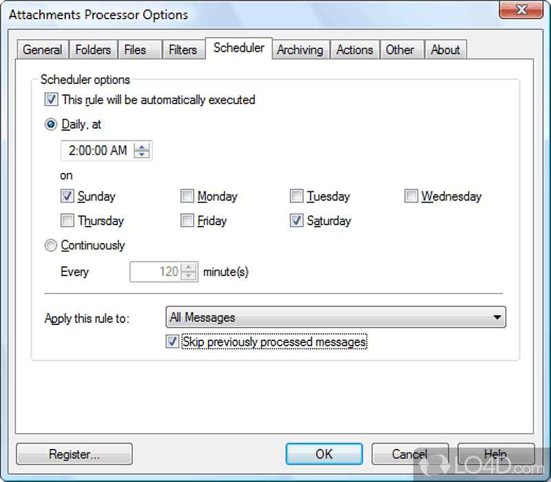 Extract, pack or unpack attached files in Outlook messages automatically - Screenshot of Attachments Processor for Outlook